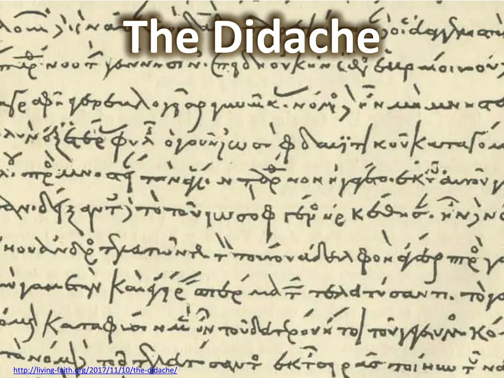 the didache 1
