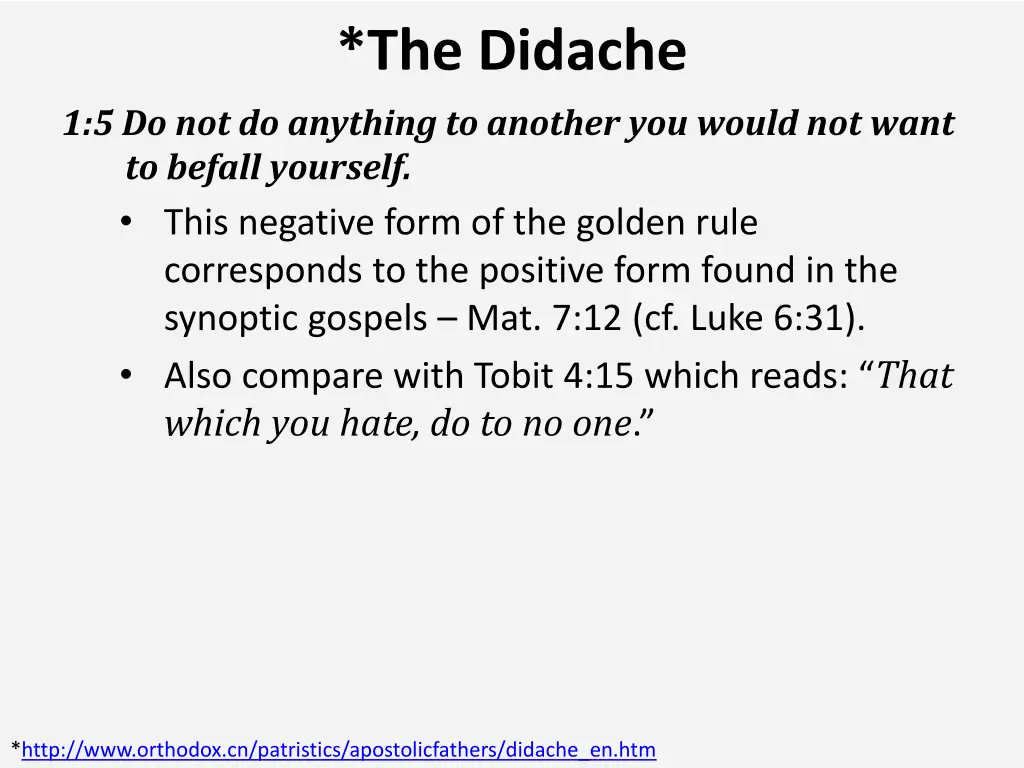 the didache 5