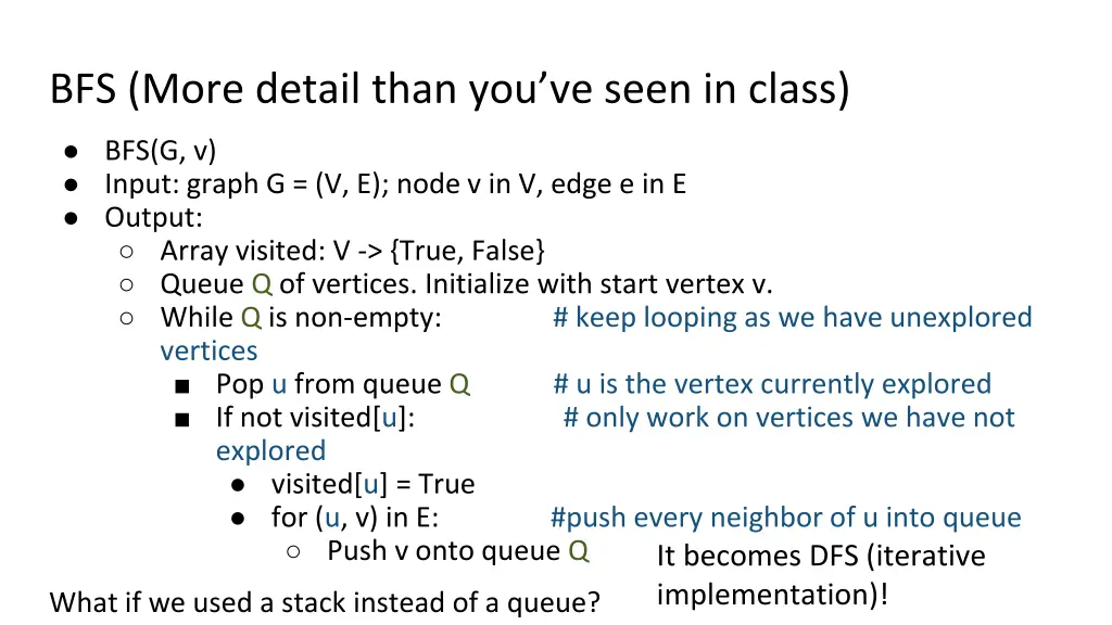 bfs more detail than you ve seen in class