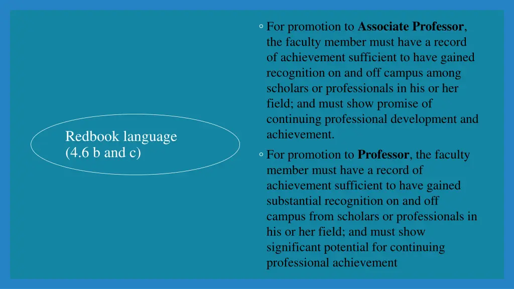 for promotion to associate professor the faculty