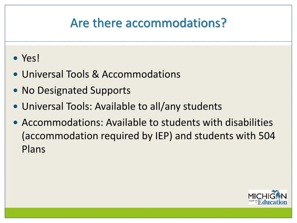 are there accommodations