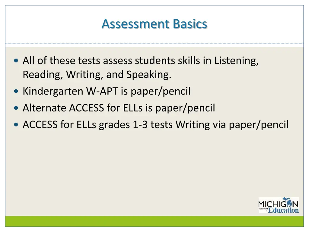 assessment basics