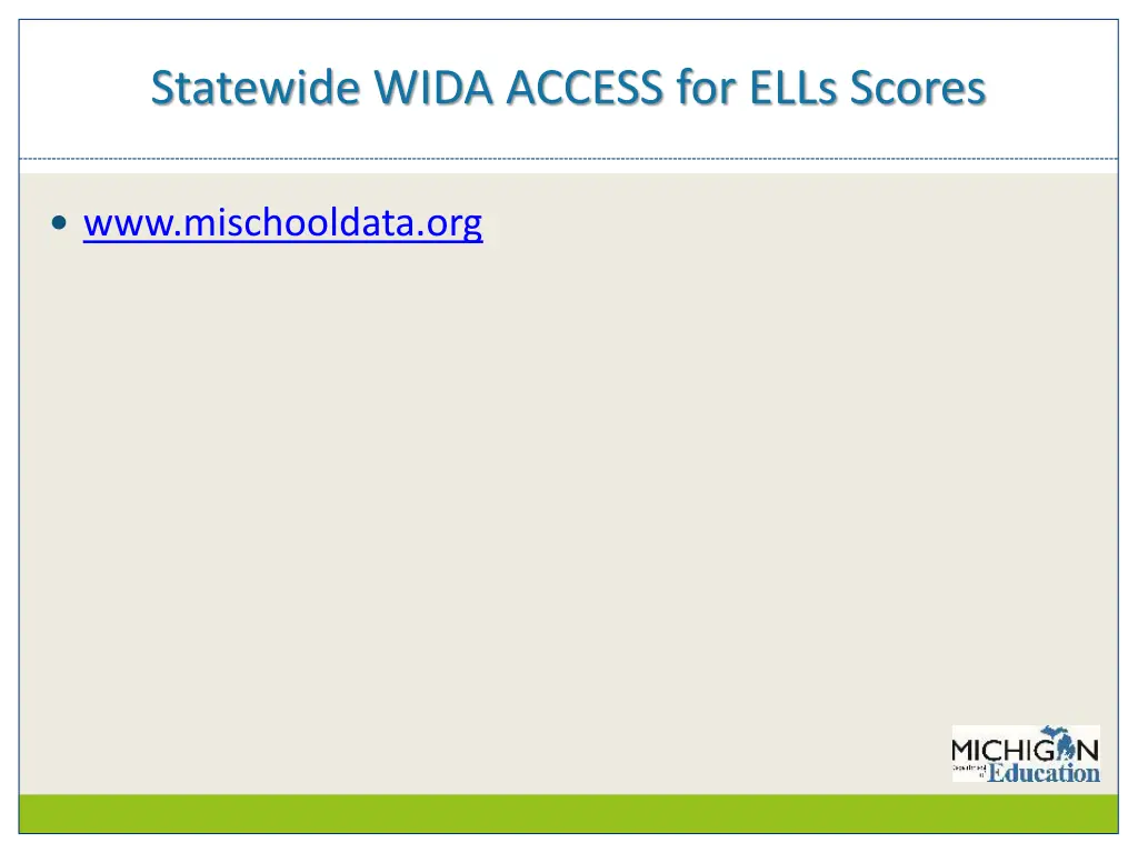 statewide wida access for ells scores