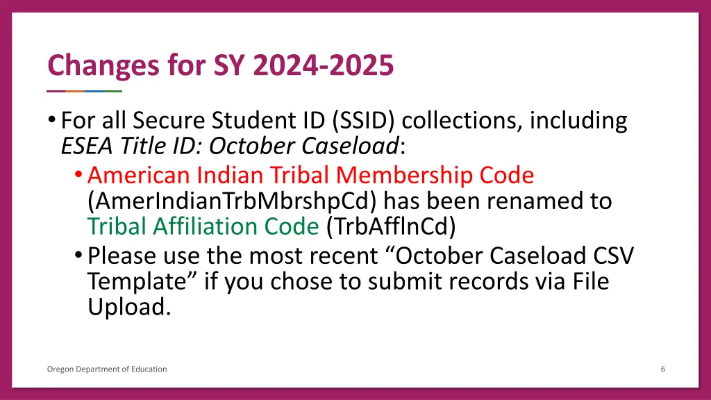 changes for sy 2024 2025