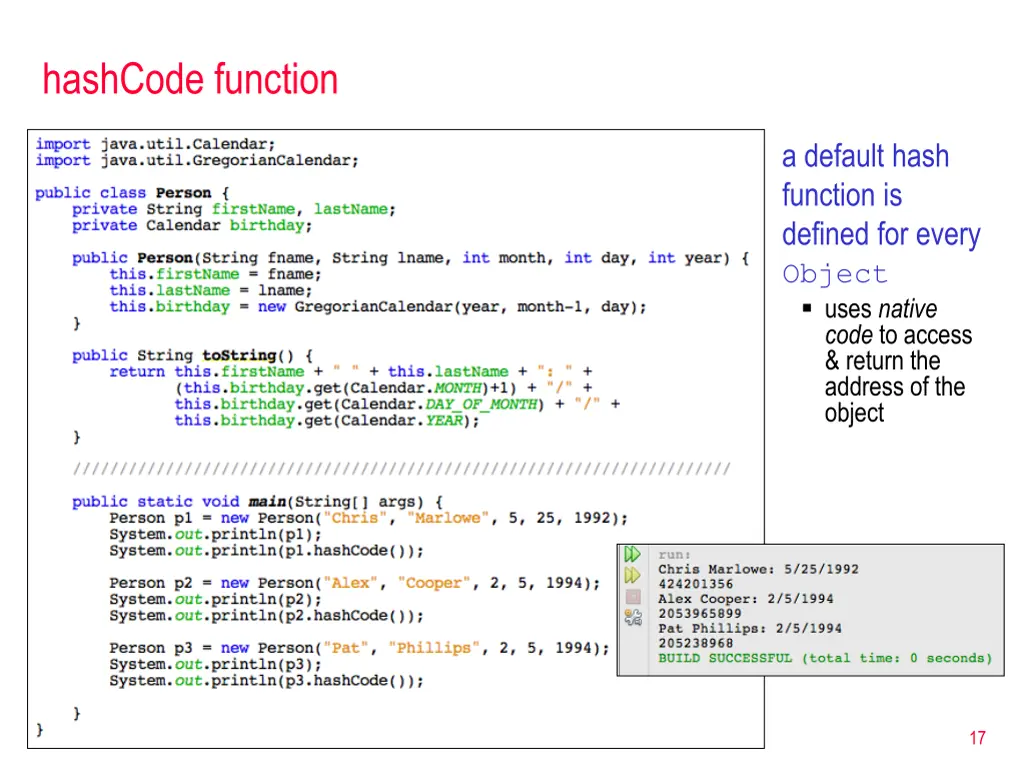 hashcode function