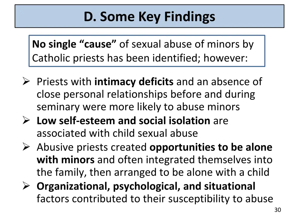 d some key findings