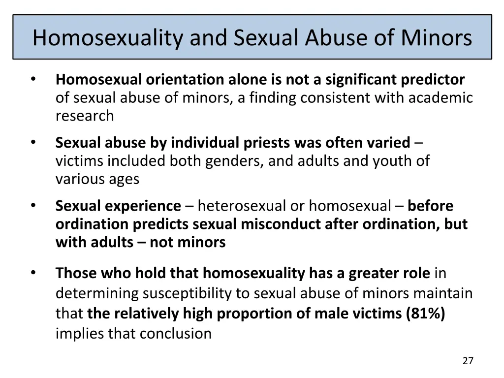 homosexuality and sexual abuse of minors