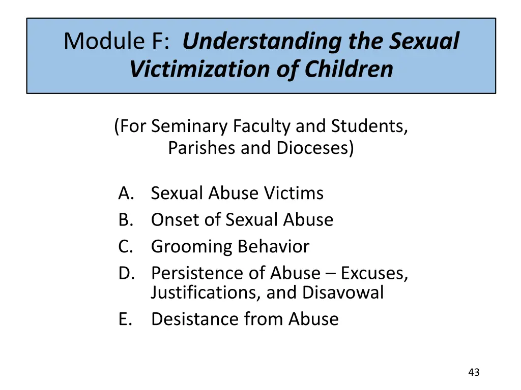 module f understanding the sexual victimization