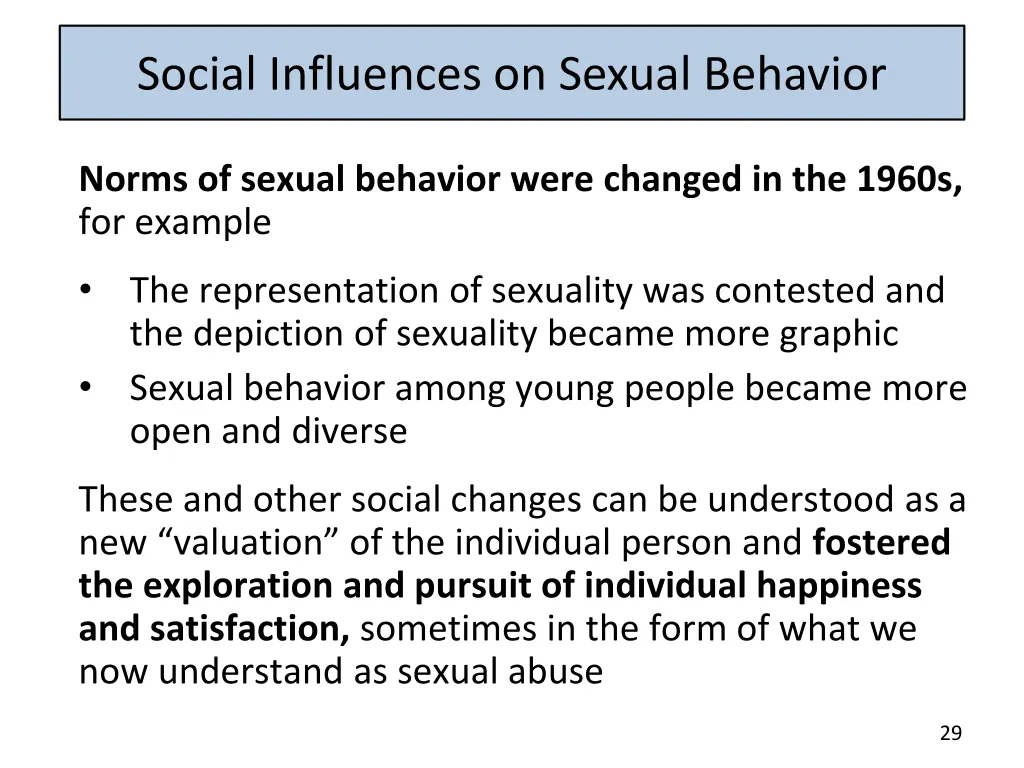 social influences on sexual behavior