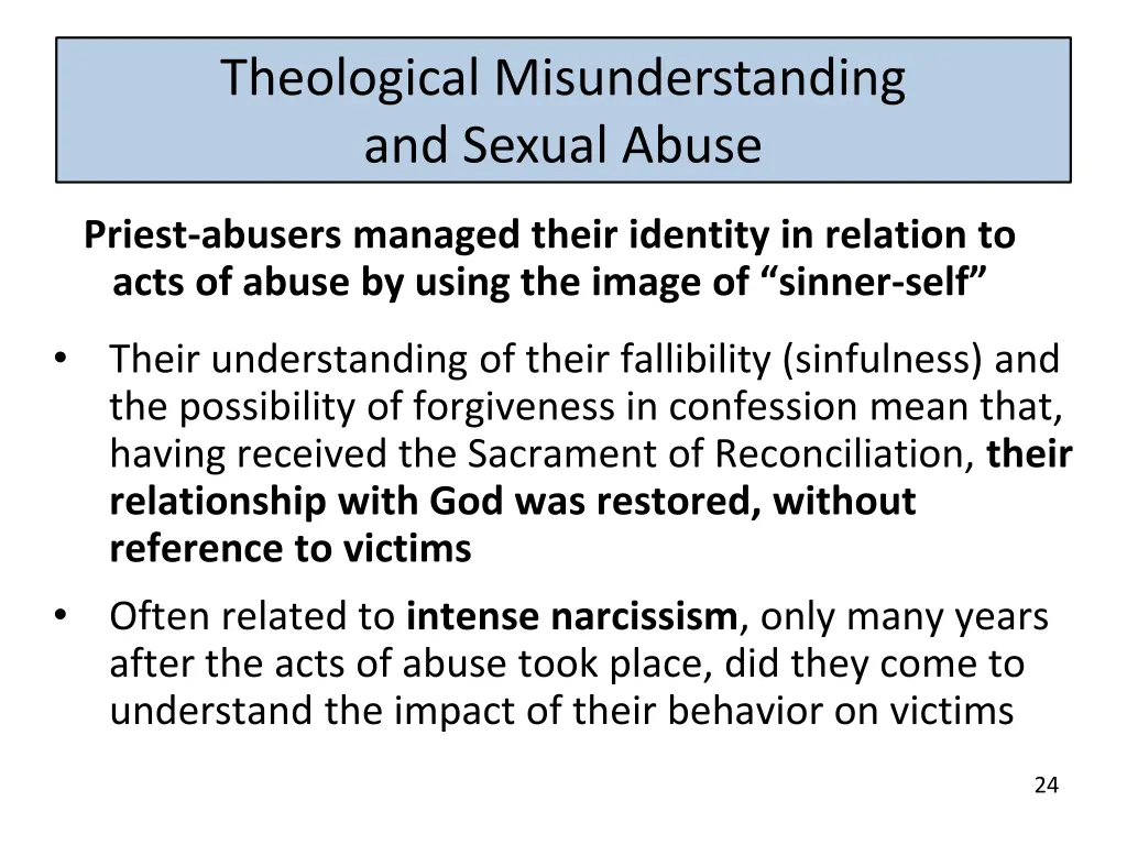 theological misunderstanding and sexual abuse