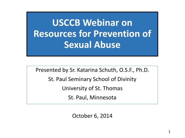 usccb webinar on resources for prevention
