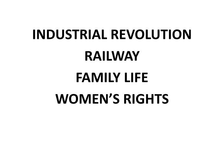 industrial revolution railway family life women