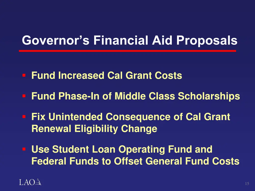 governor s financial aid proposals