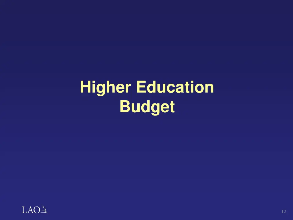 higher education budget