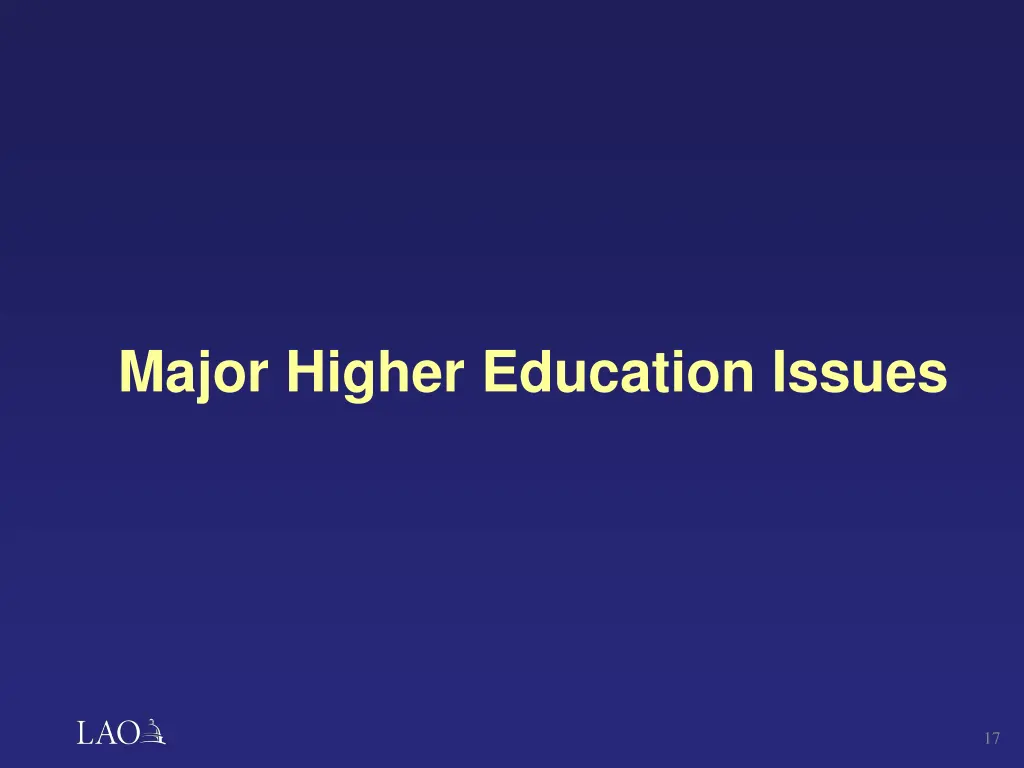 major higher education issues