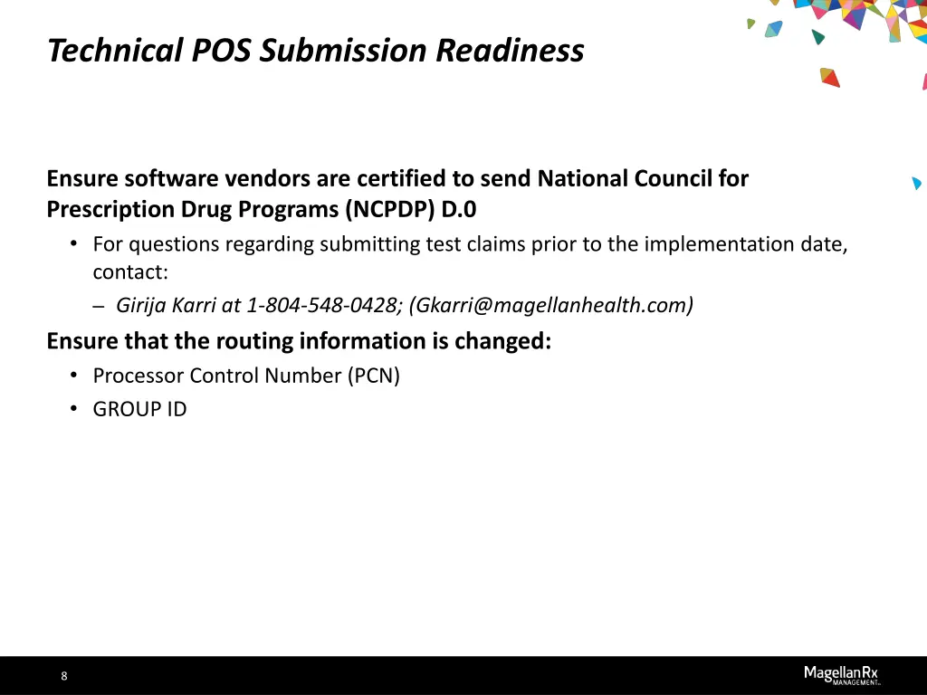 technical pos submission readiness