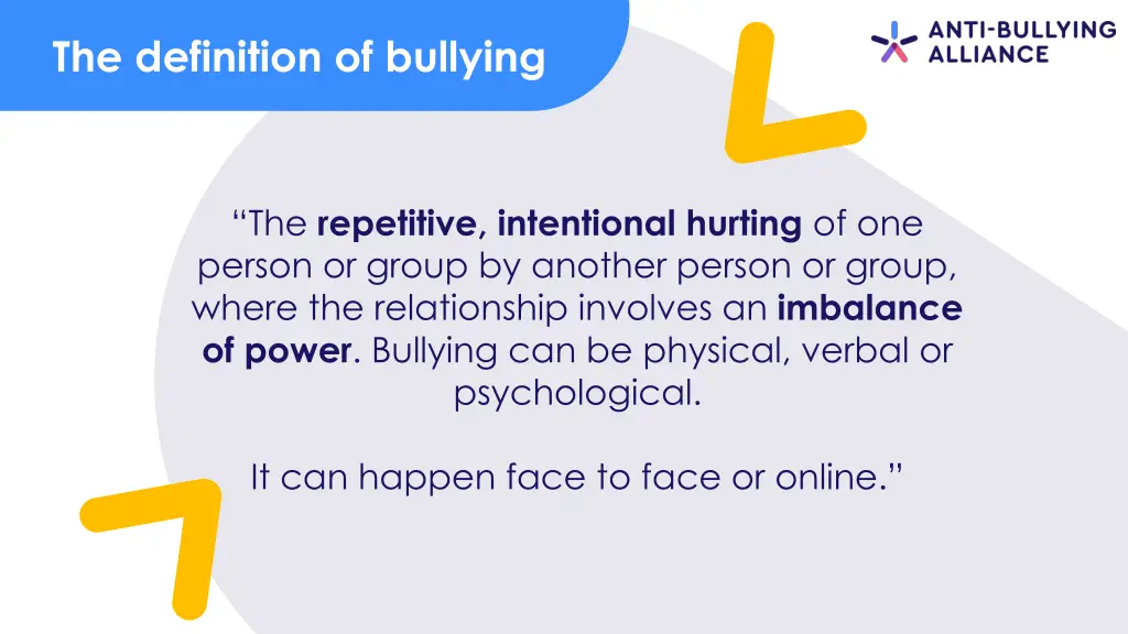 the definition of bullying