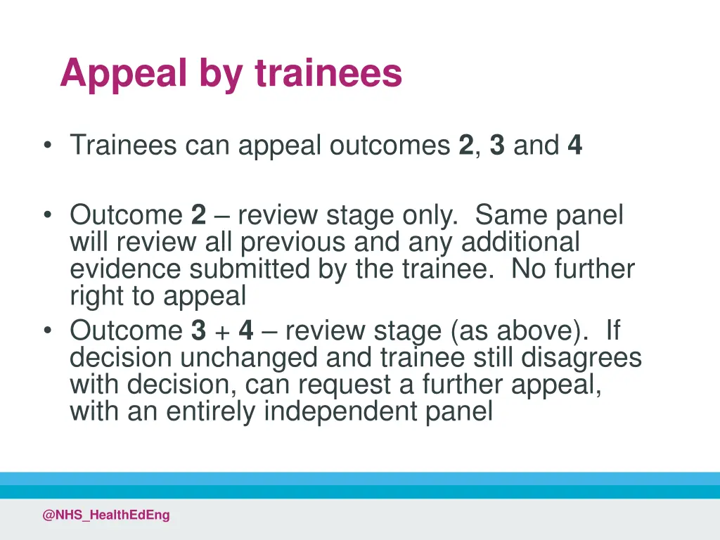appeal by trainees