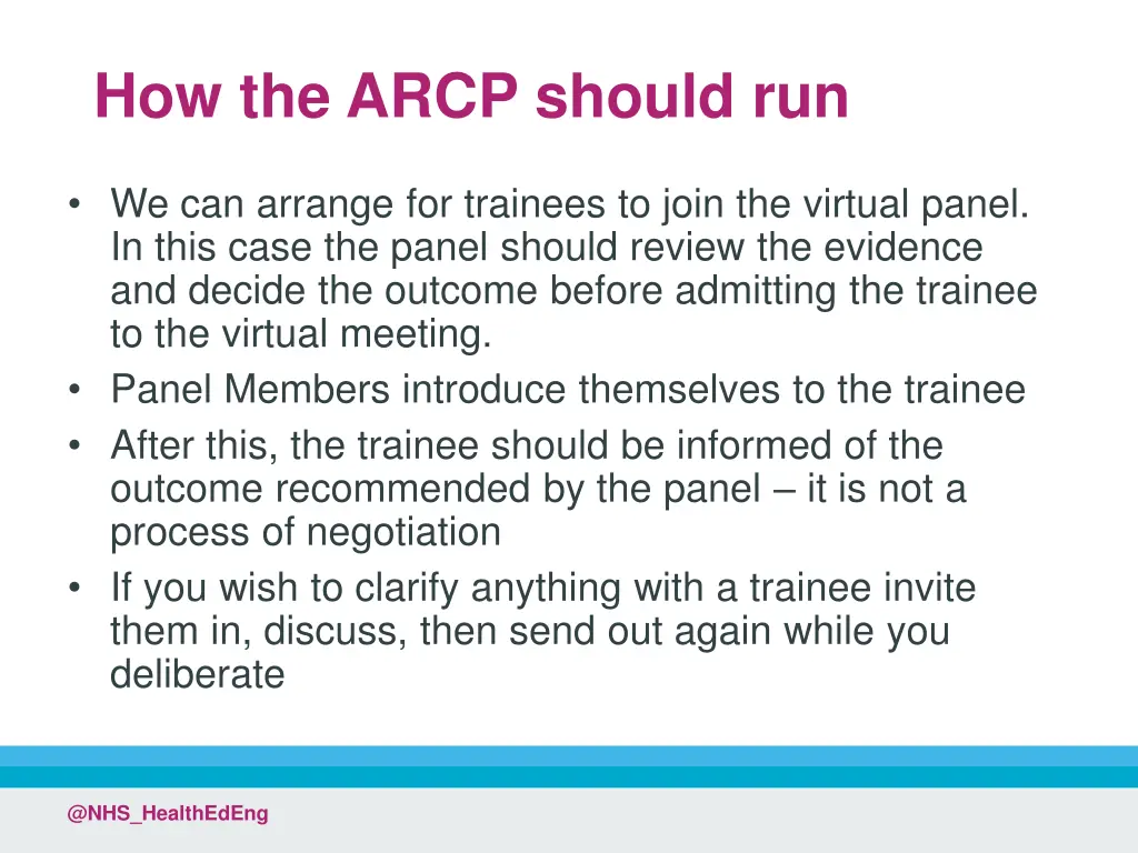 how the arcp should run 1
