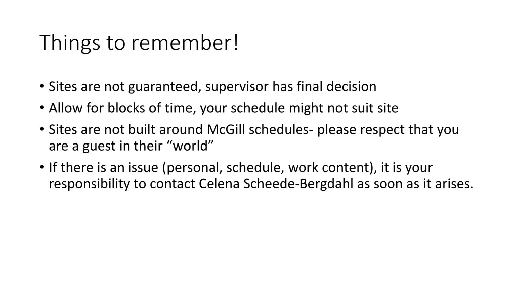 things to remember