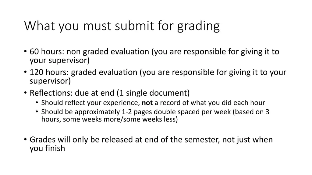 what you must submit for grading