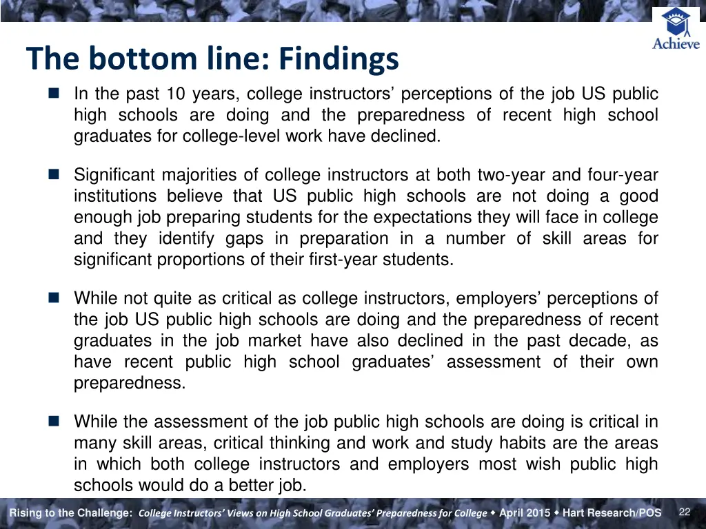 the bottom line findings in the past 10 years