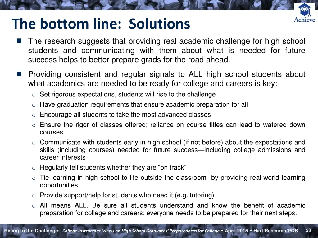 the bottom line solutions the research suggests
