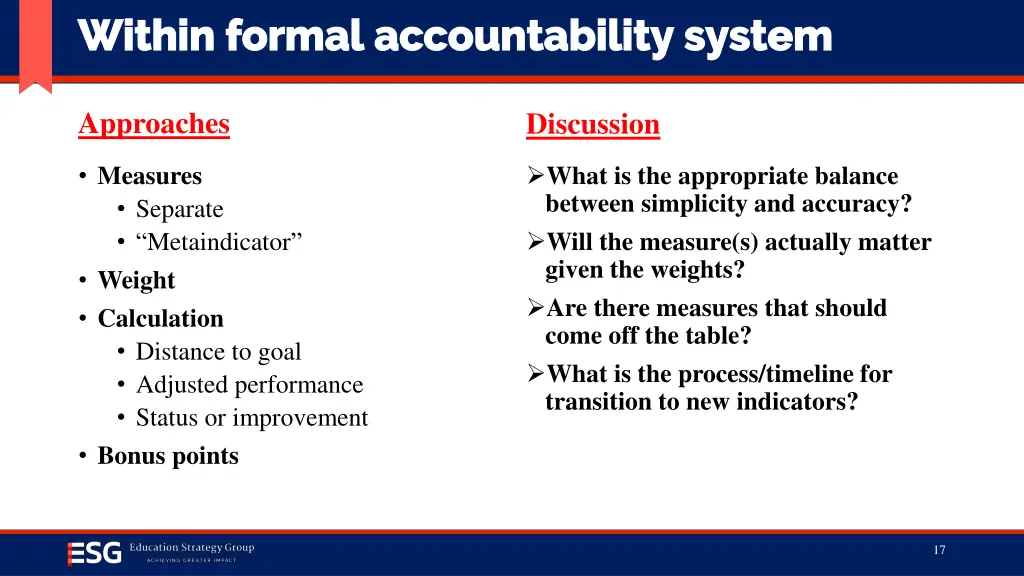 within formal accountability system within formal