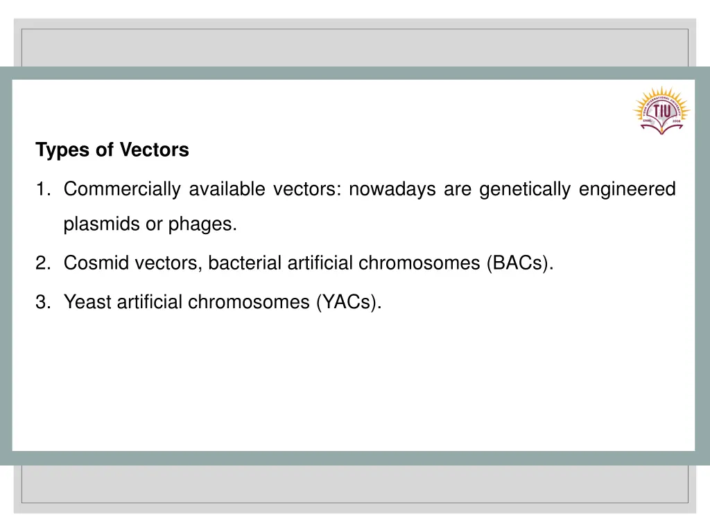 types of vectors