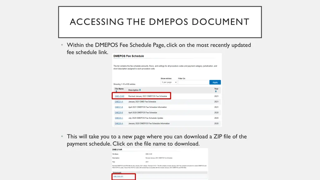 accessing the dmepos document