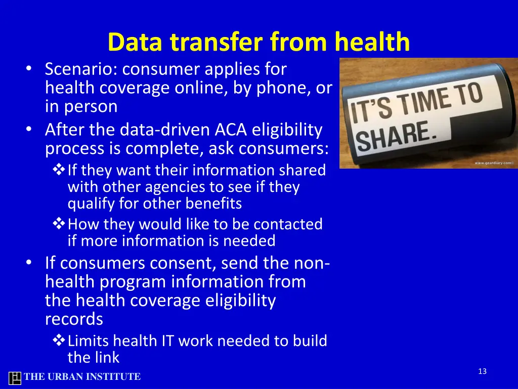 data transfer from health scenario consumer
