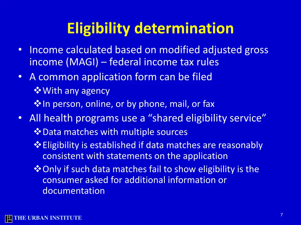 eligibility determination income calculated based