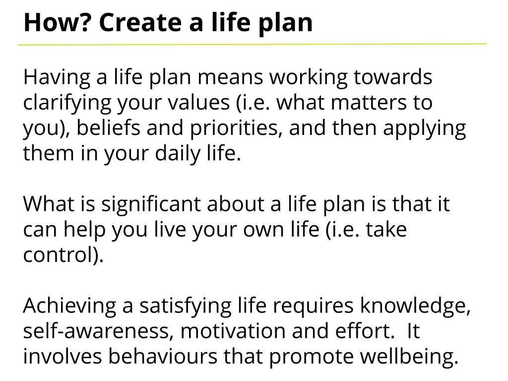 how create a life plan