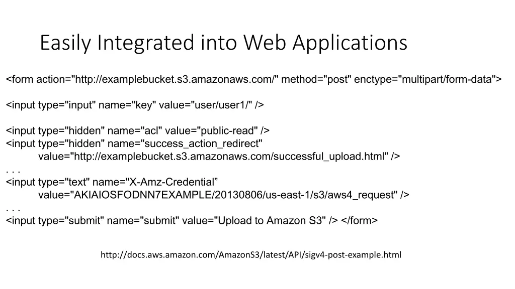 easily integrated into web applications