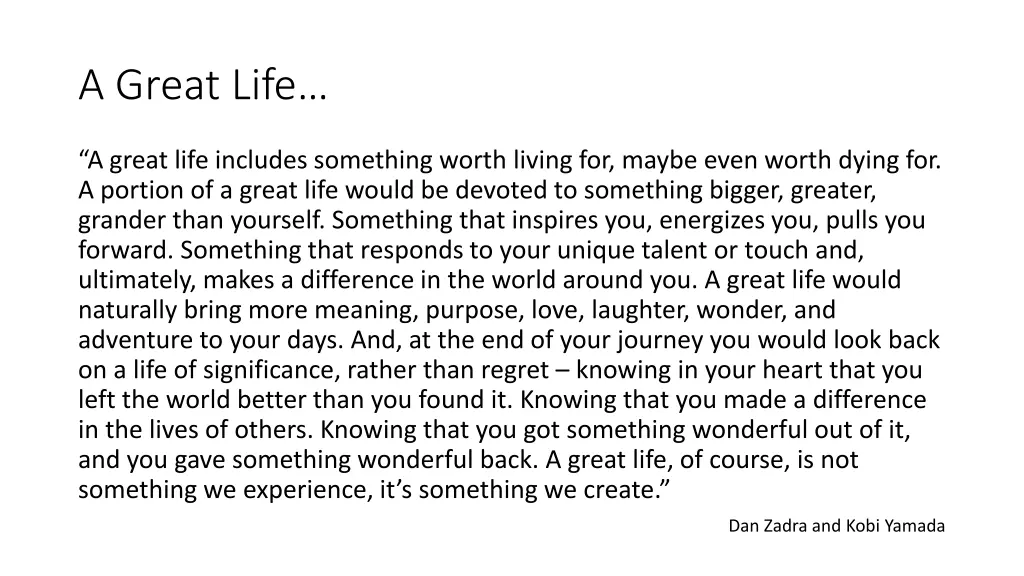 a great life