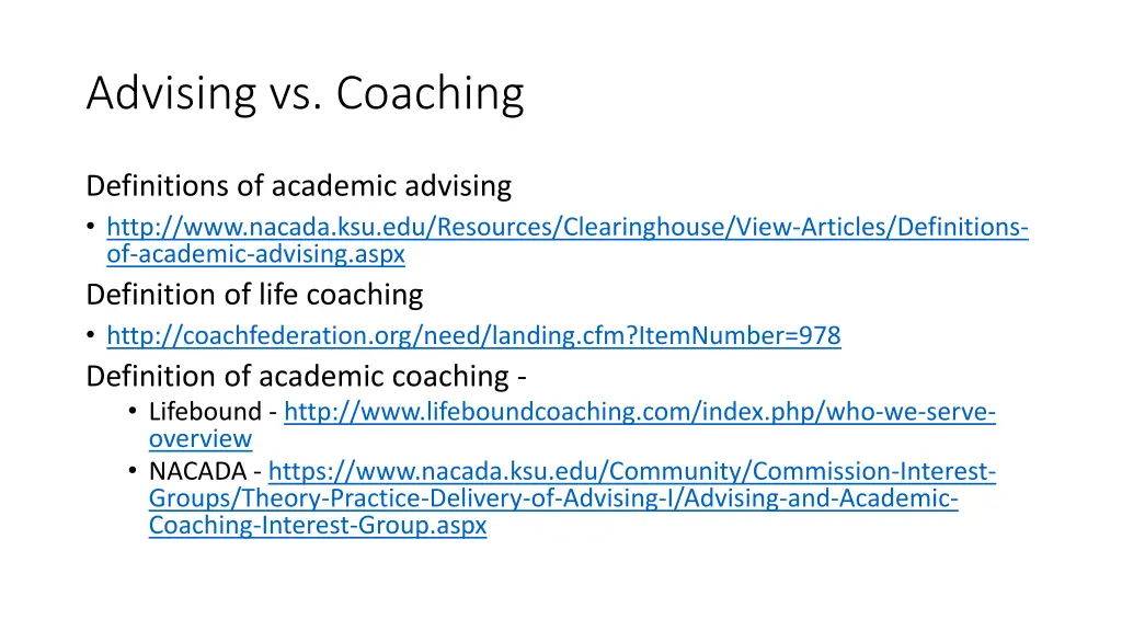 advising vs coaching