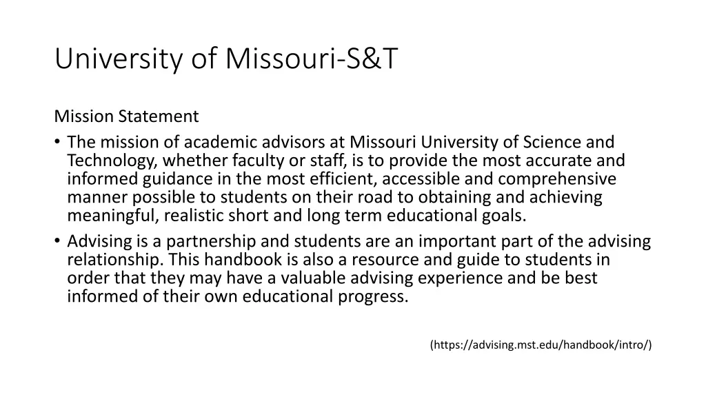 university of missouri s t