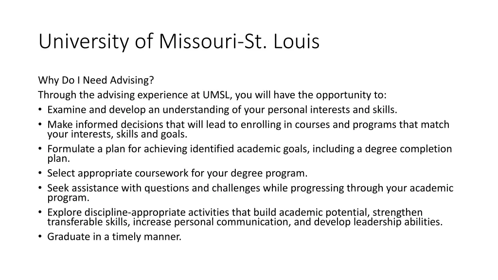 university of missouri st louis