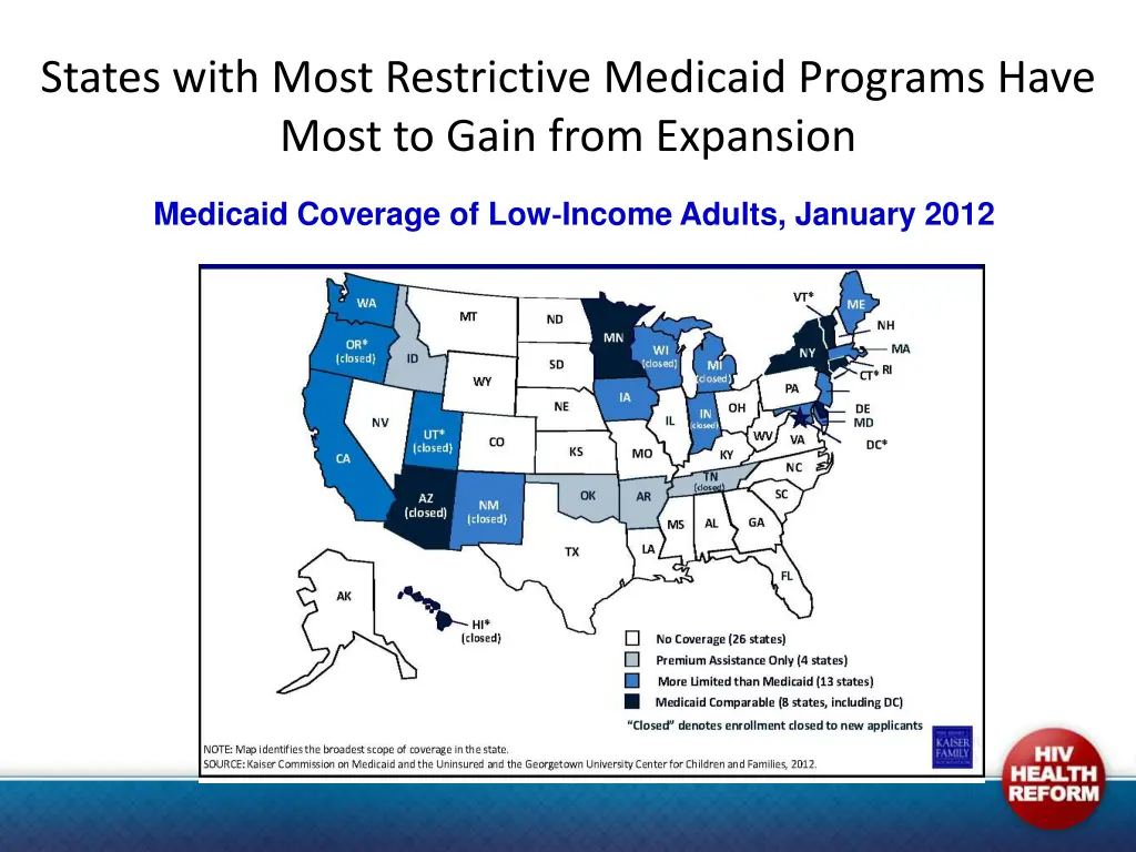 states with most restrictive medicaid programs