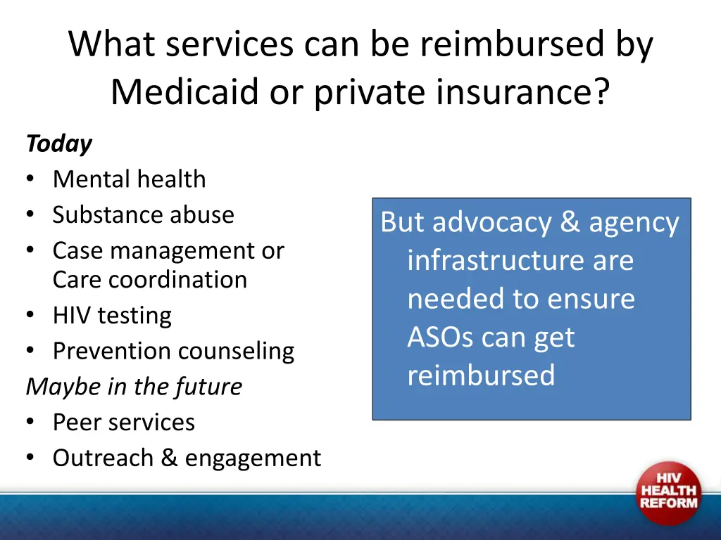 what services can be reimbursed by medicaid