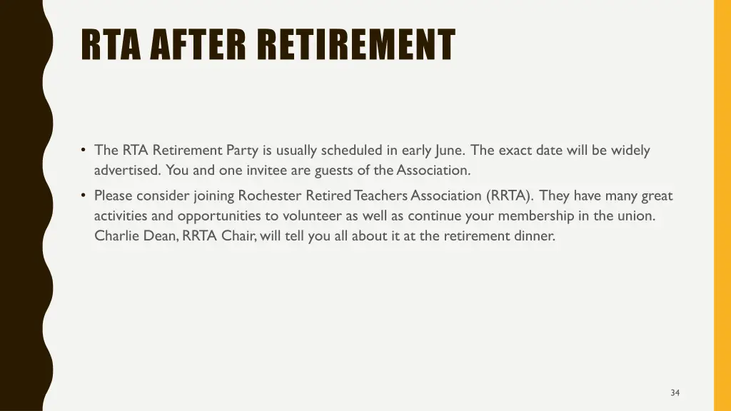 rta after retirement