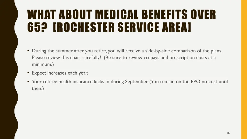 what about medical benefits over 65 rochester