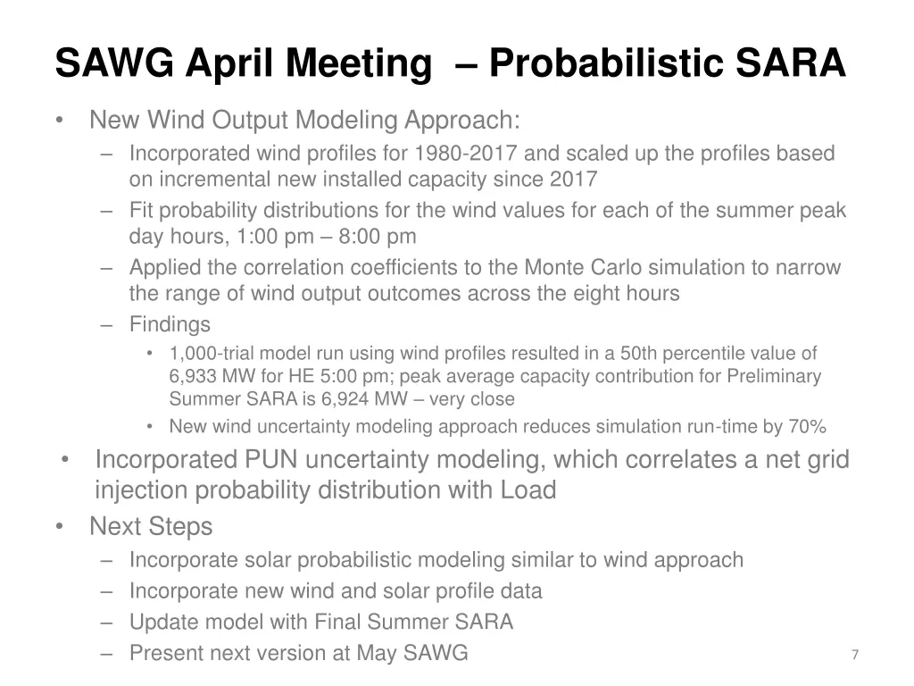 sawg april meeting probabilistic sara