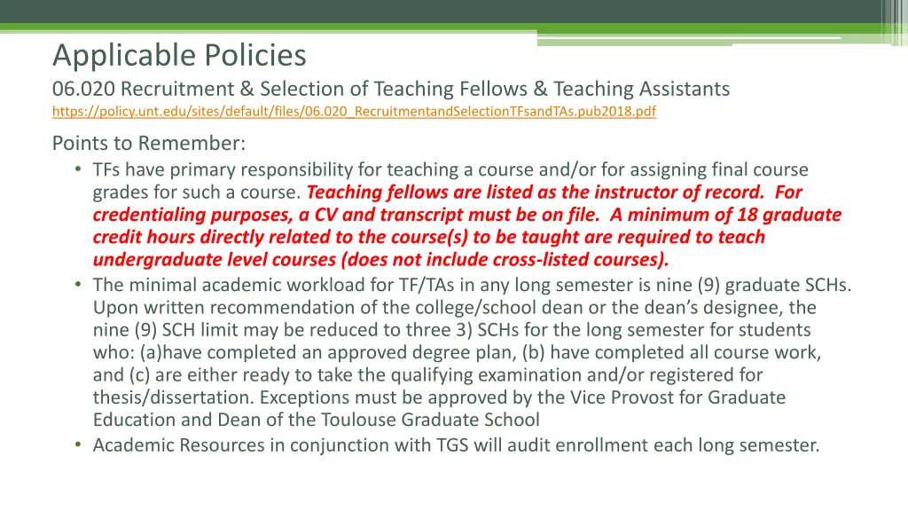 applicable policies 06 020 recruitment selection