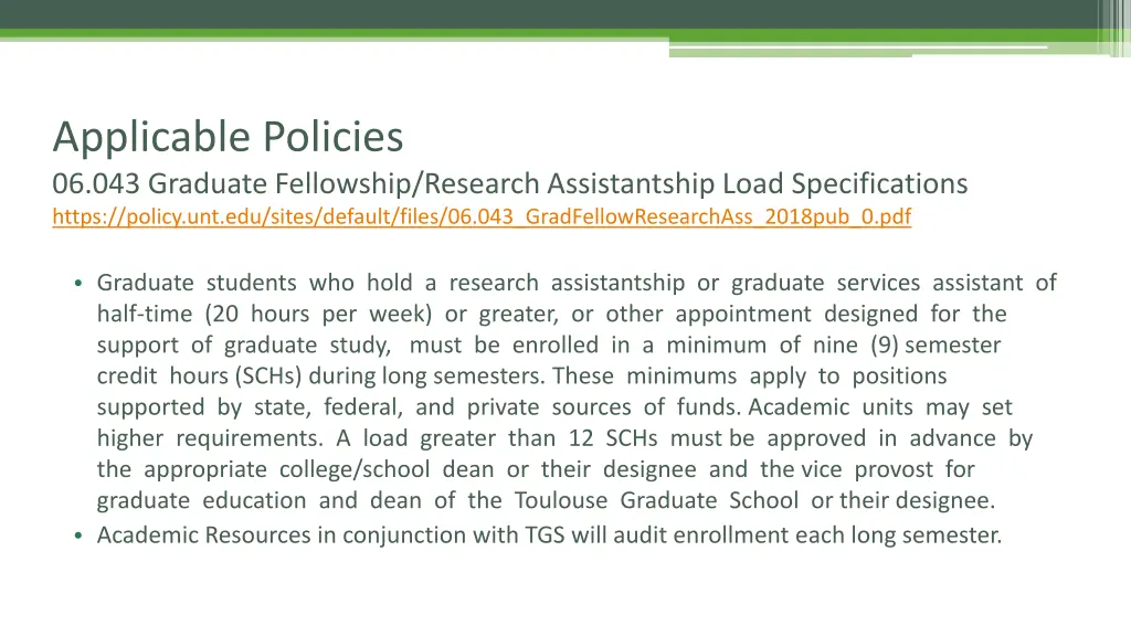 applicable policies 06 043 graduate fellowship