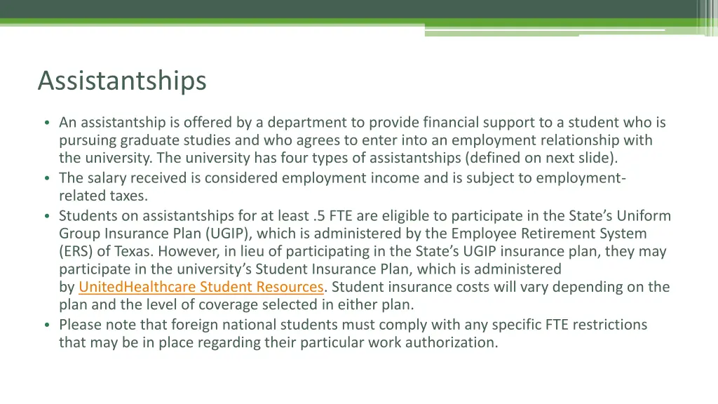 assistantships