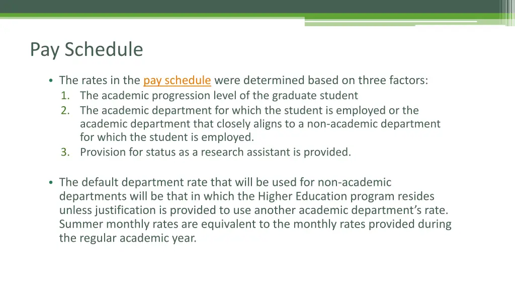 pay schedule