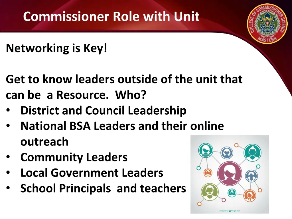 commissioner role with unit 2