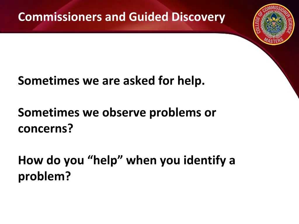 commissioners and guided discovery