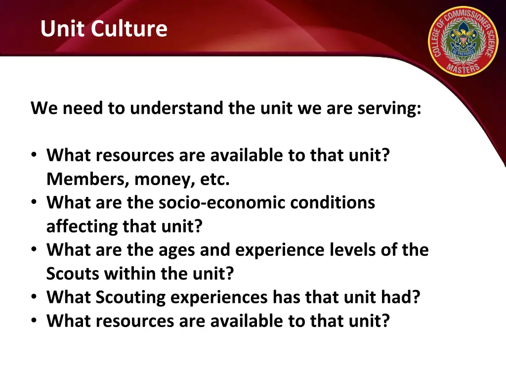 unit culture